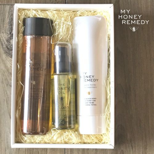 【2022年12月リニューアル予定】MY HONEY REMEDY（マイハニーレメディ） ハニーケアシャンプー 250mL &  トリートメント190g＆ヘアオイルブレス80mlセット/　/ギフトボックス梱包 ・手提げ袋あり　【3営業日以内の出荷】
